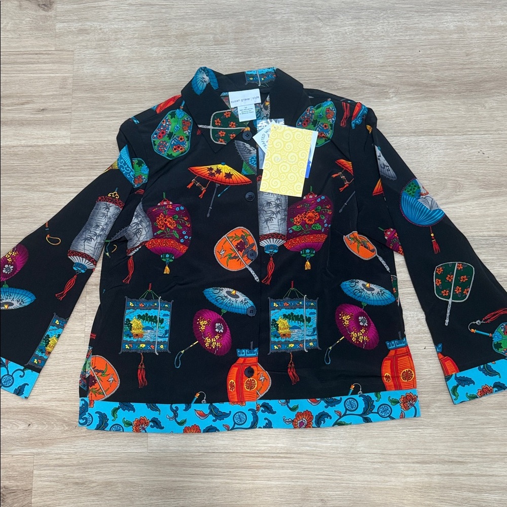 Susan Graver asian inspired Multicolor Jacket - Picture 1 of 5